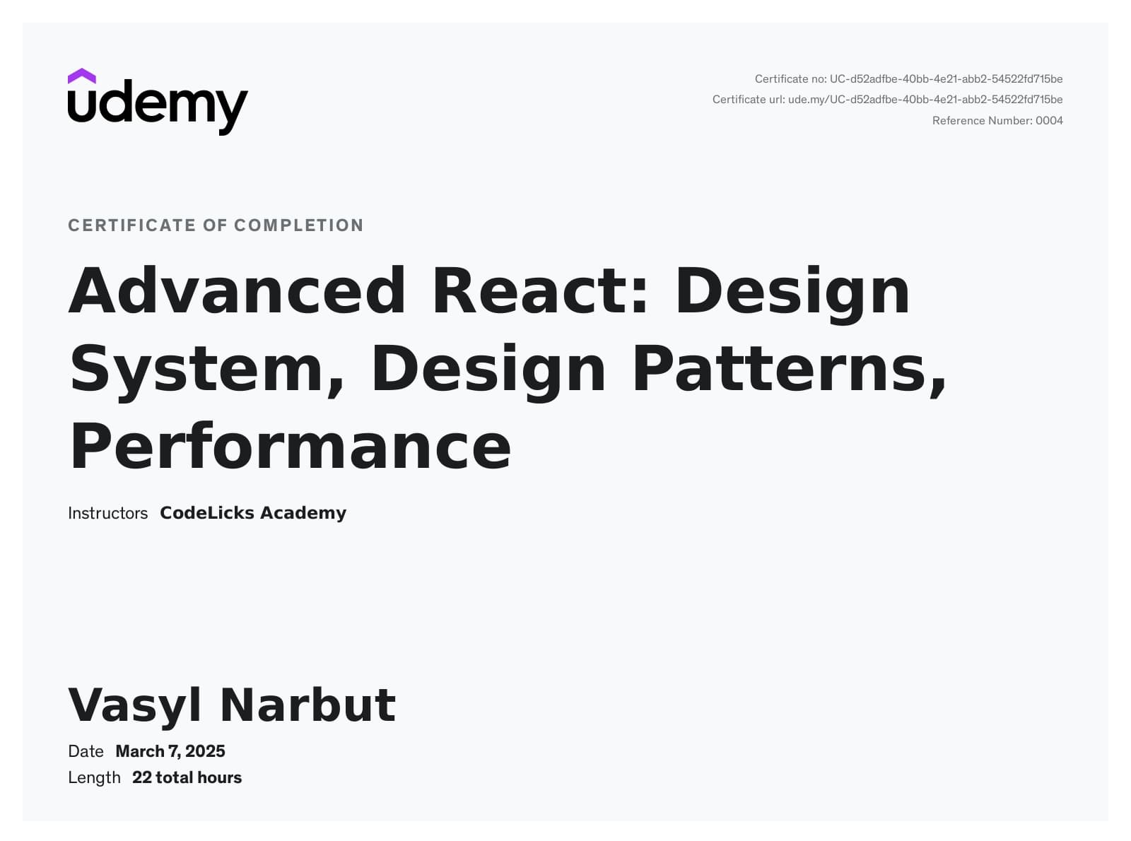 Advanced React: Design System, Design Patterns, Performance